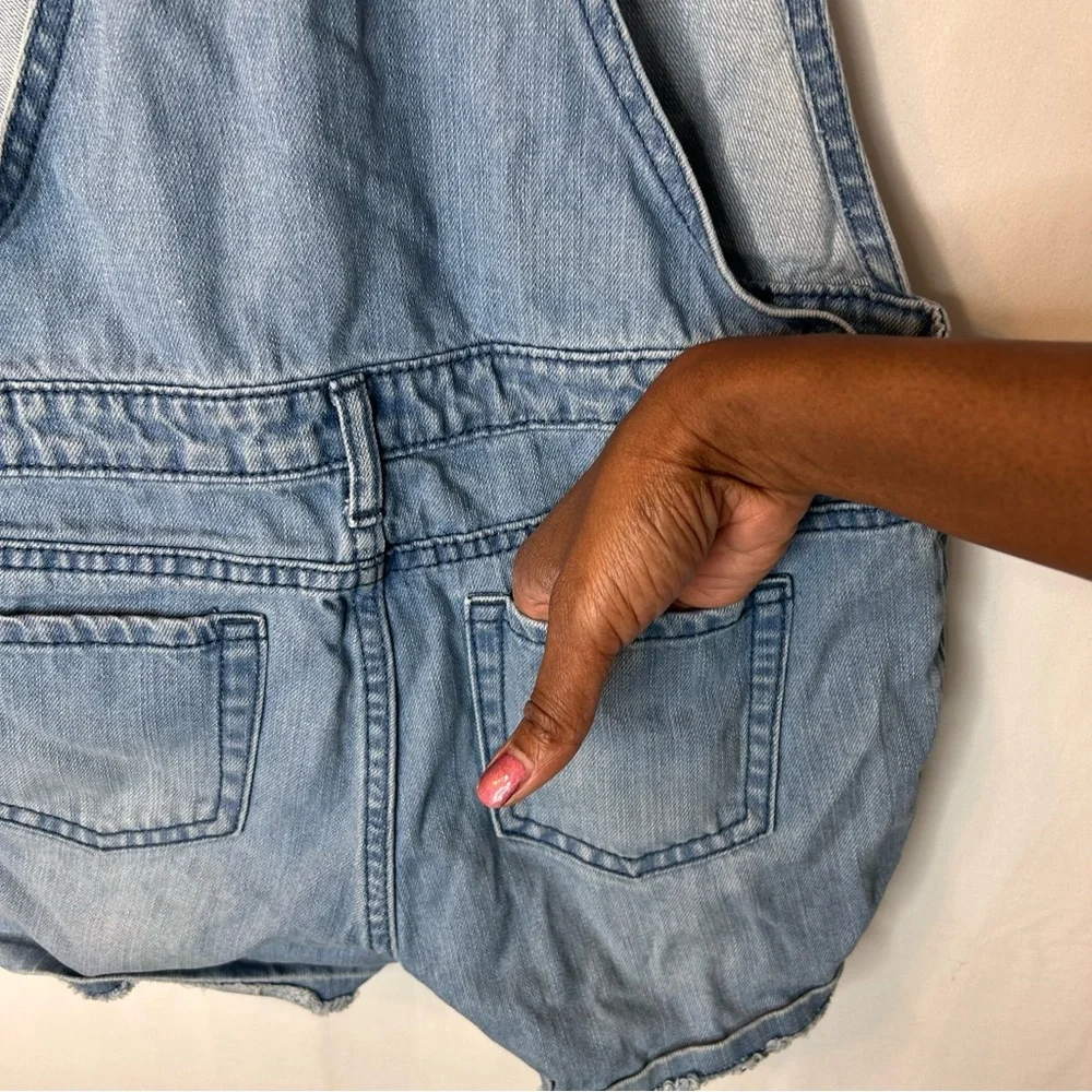 The Children's Place Girl’s Blue Denim Jeans Romper Overalls Sleeveless Size 10